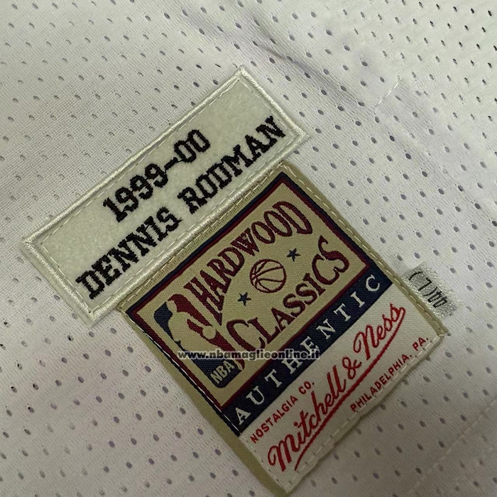 Maglia Dallas Mavericks Dennis Rodman No 69 Mitchell & Ness 1999-20 Bianco